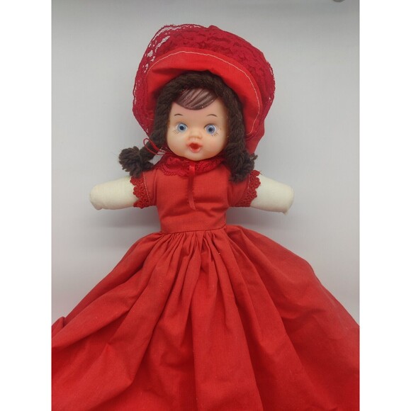 Vintage 3 in 1 Cloth Doll Red Riding Hood Grandma Wolf Topsy Turvy Story Telling - Picture 6 of 16